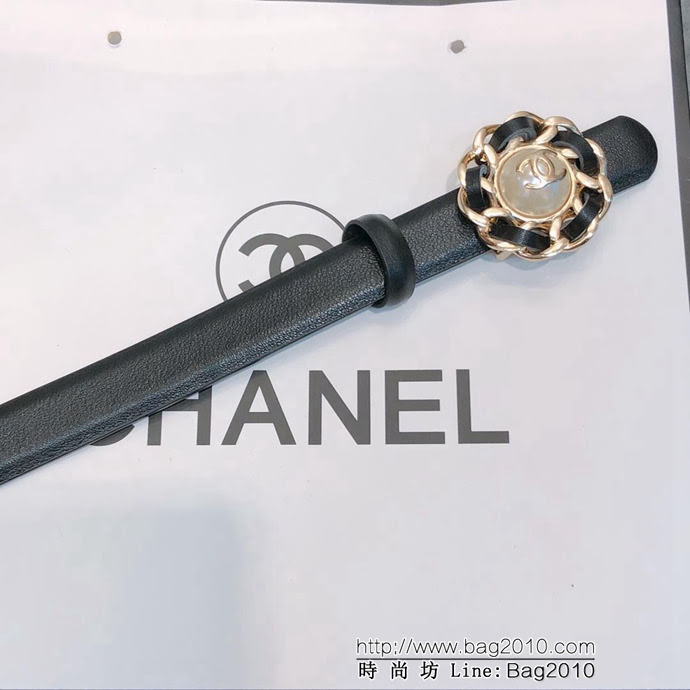 CHANEL香奈兒 18新款 20MM精品 進口光滑優雅牛皮小妖帶 CC穿皮鏈條經典銅扣  xfp1045